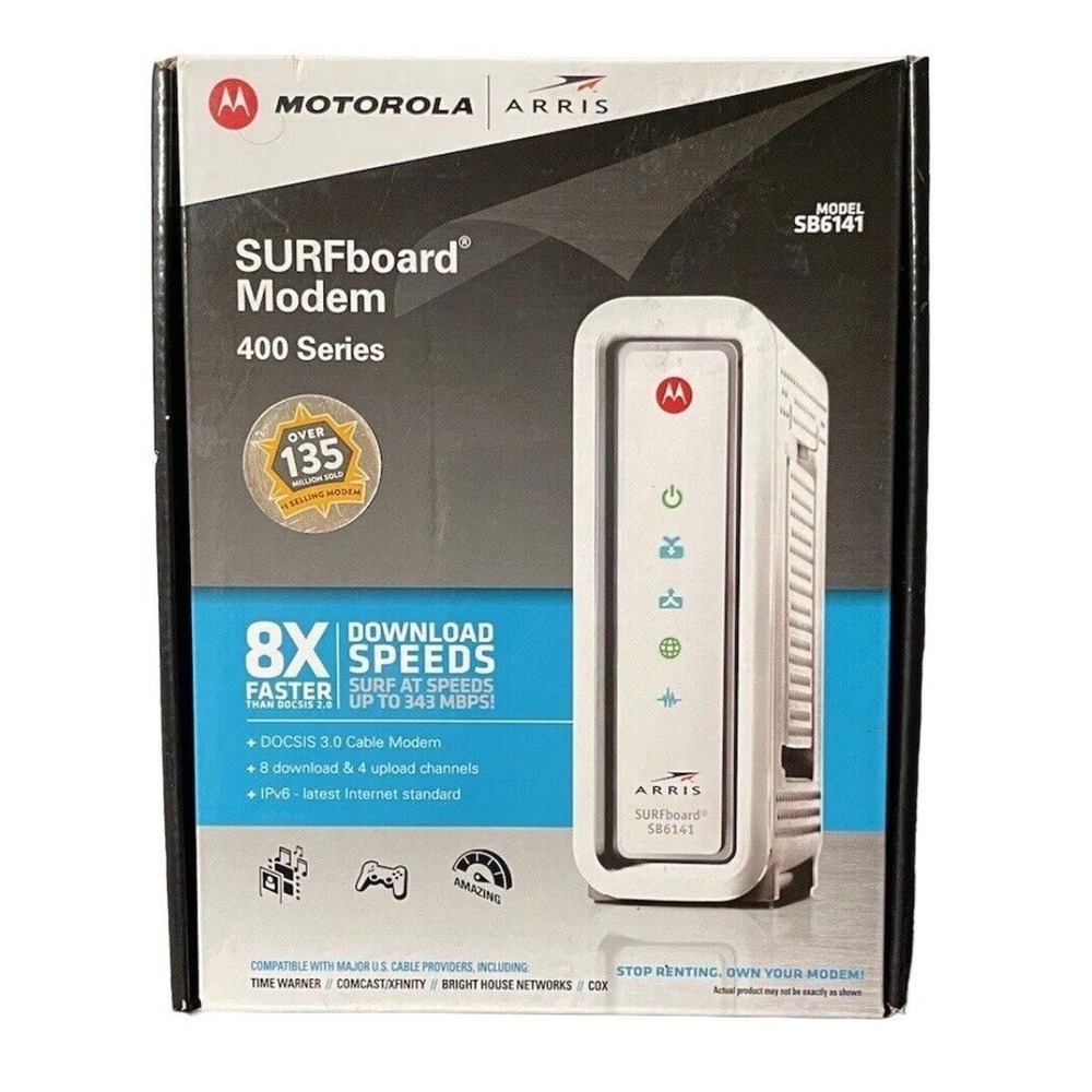 Motorola‎ Arris SURFboard Modem 400 Series Model SB6141 343mbps DOCSIS 3.0